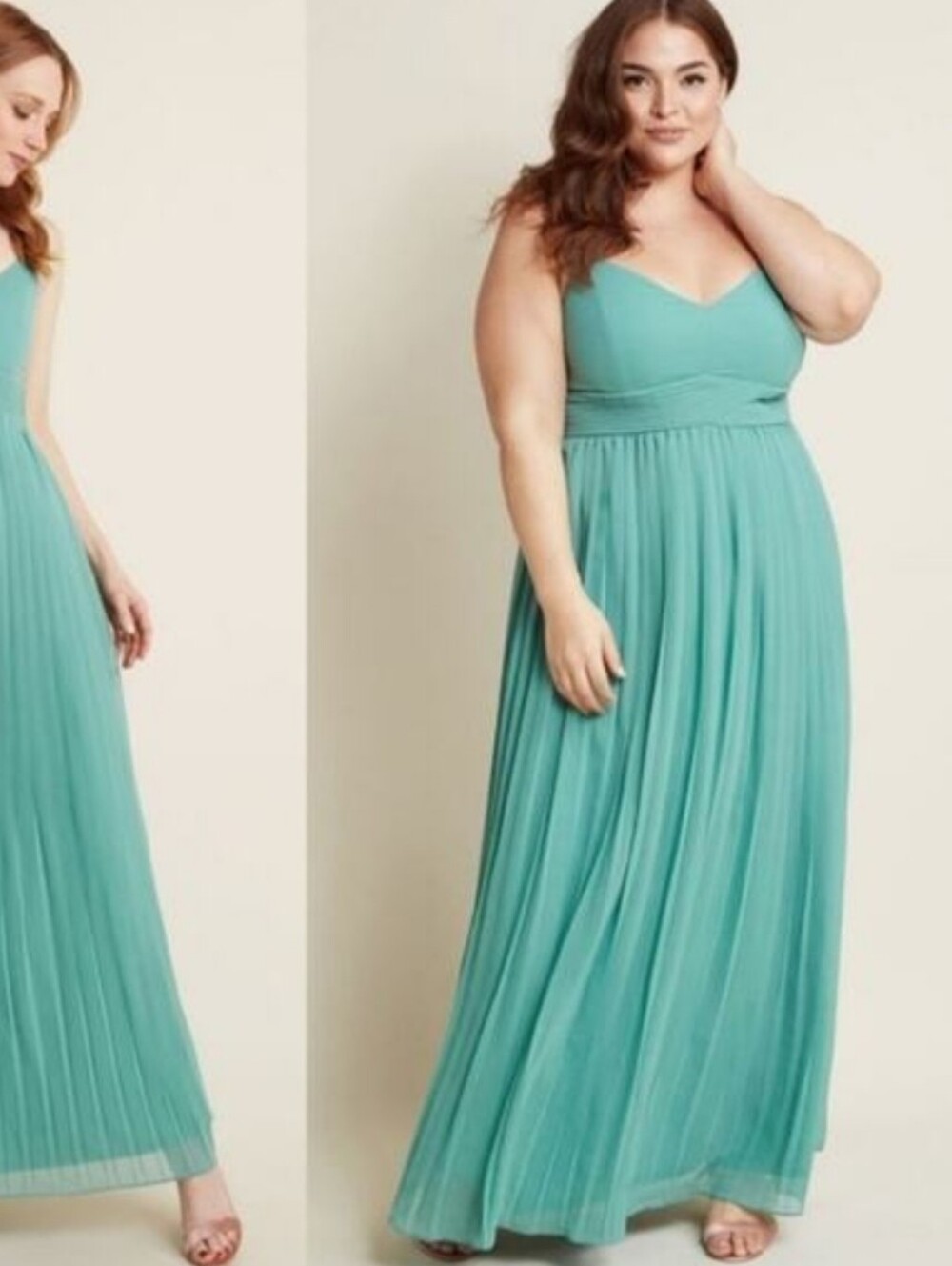 ModCloth Teal Pleated Maxi Dress 3x